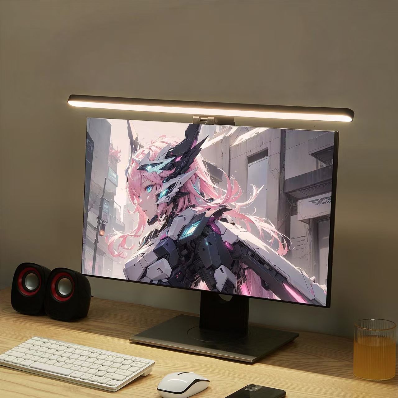 Desk Setup No Computer - LED Monitor Light Hanging Desk Lamp