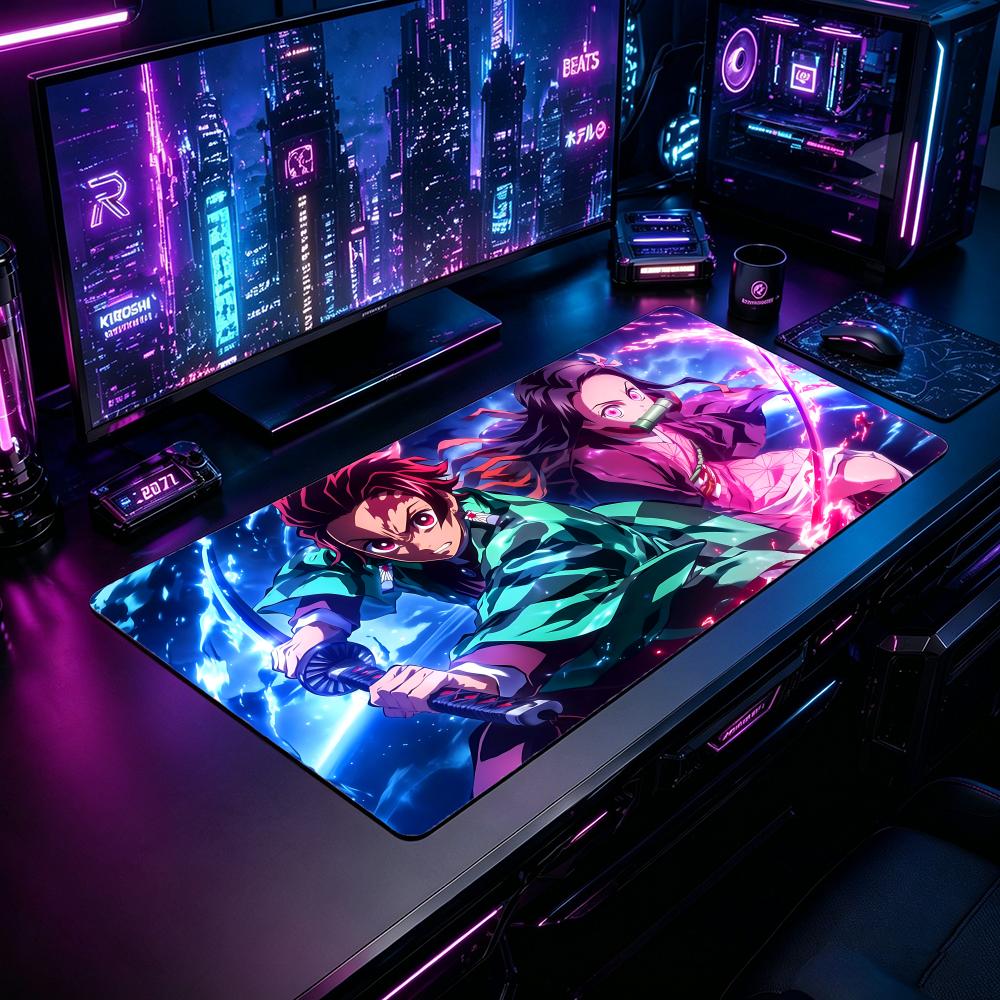 Desk Setup Productivity - Gaming Mouse Pad DDemon Slayer Mouse