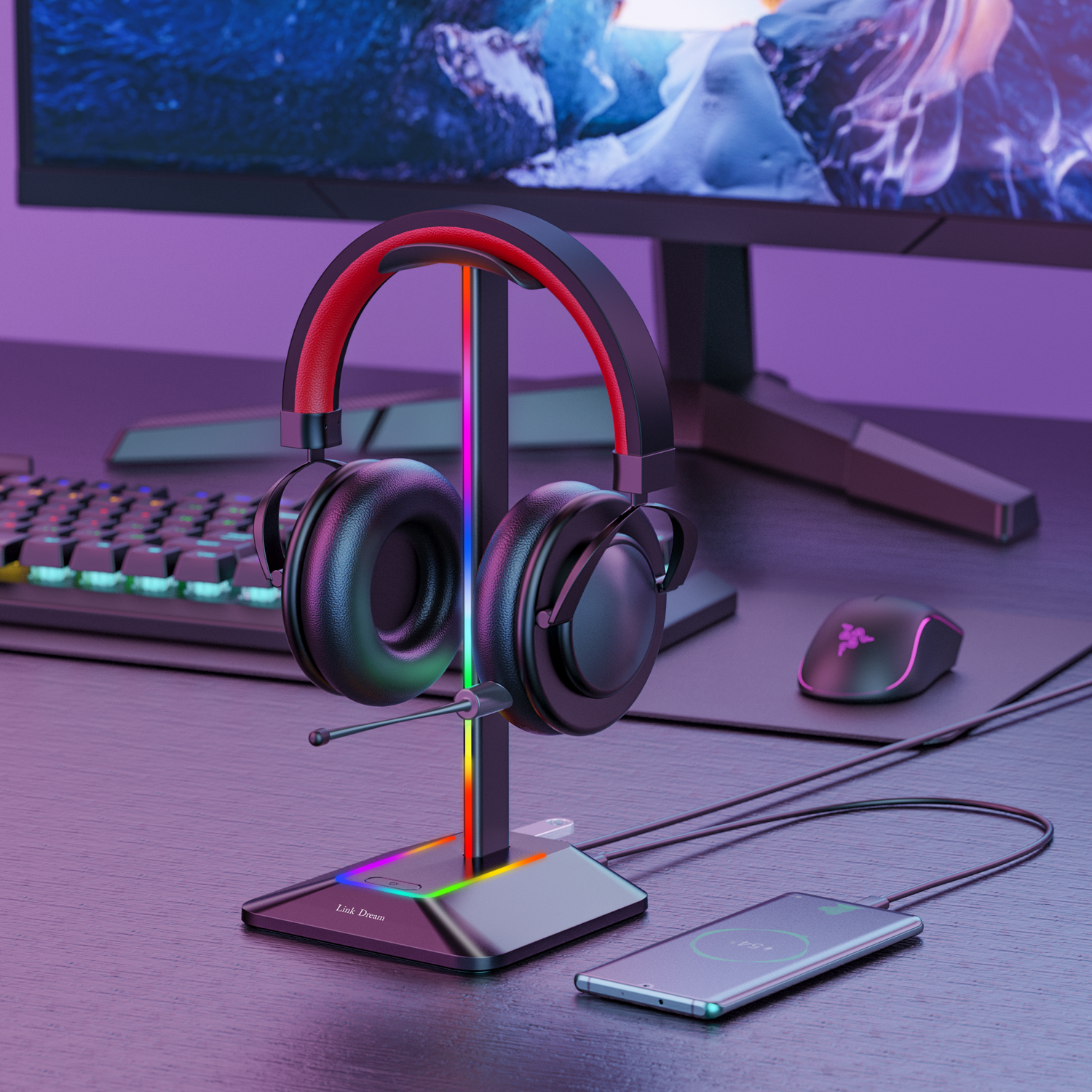 New Bee Z8 RGB Headphones Stan - Desk Setup Gaming ulasan dan harga