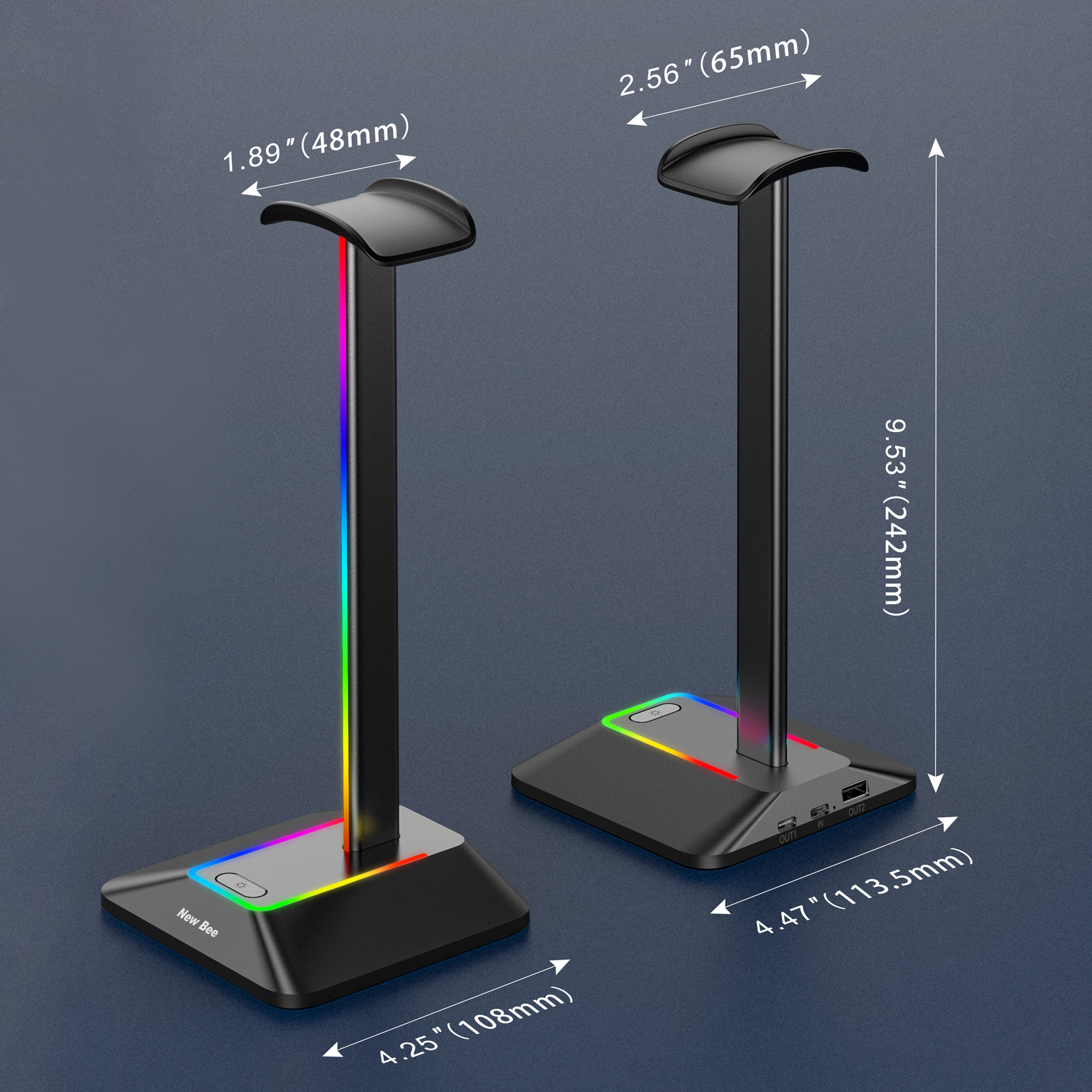 New Bee Z8 RGB Headphones Stan - Desk Setup Gaming ulasan dan harga