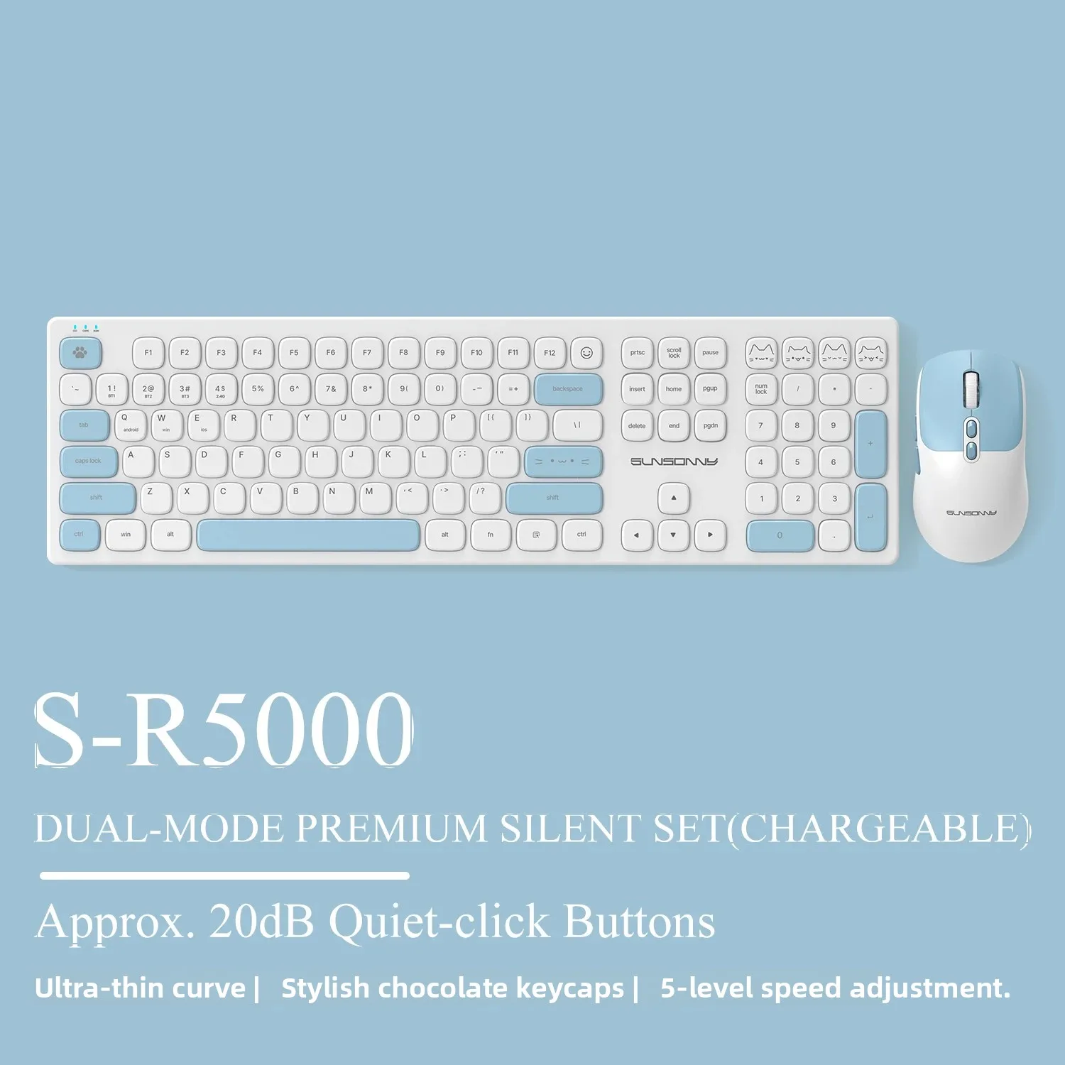 Cute Silent Keyboard and Mouse - Desk Setup Keyboard ulasan dan harga