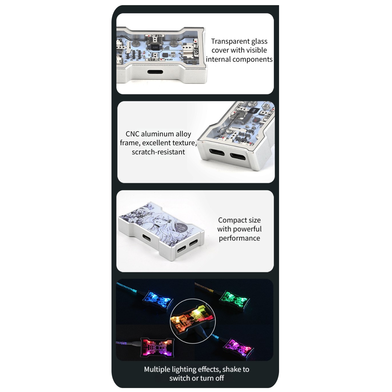 RGB USB Hub 2 Input 3 Output A - Desk Setup Keyboard ulasan dan harga