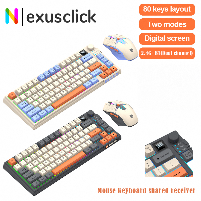 New Dual-Mode 80 Keys Wireless - Desk Setup Keyboard ulasan dan harga