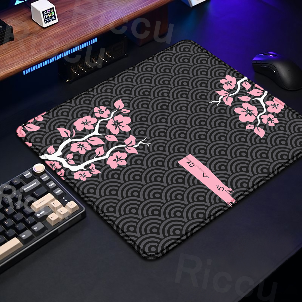 Purple Sakura Table Pad Gaming - Korean Desk Setup ulasan dan harga