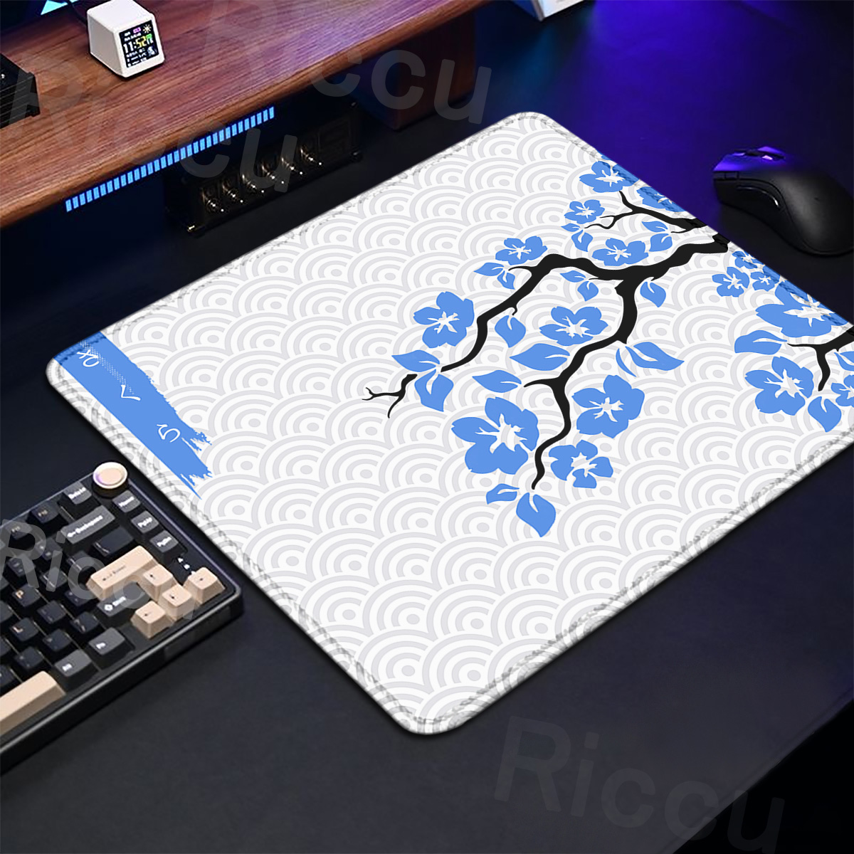 Purple Sakura Table Pad Gaming - Korean Desk Setup ulasan dan harga