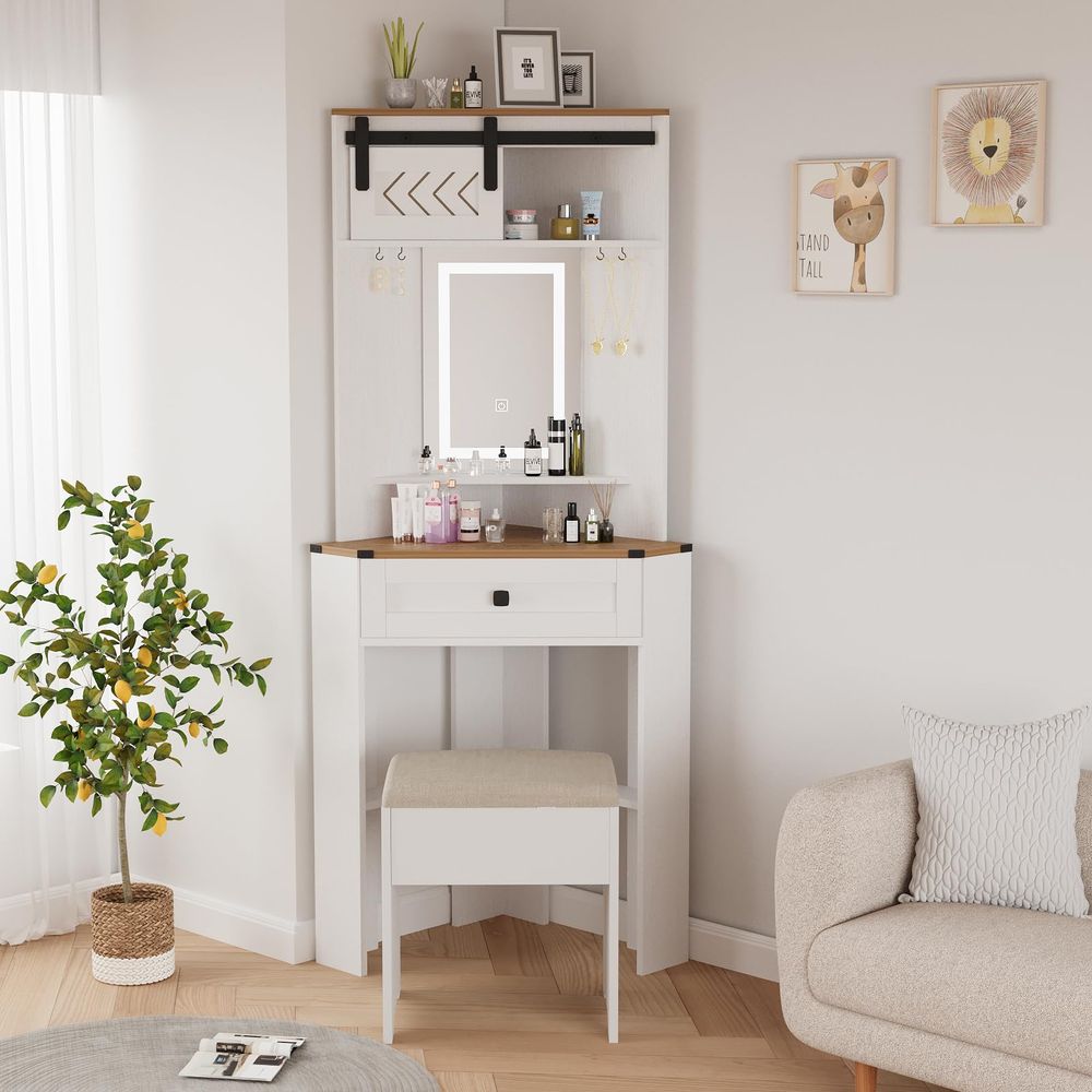 Small Vanity Desk Set with Lig - Desk Setup Small Space ulasan dan harga