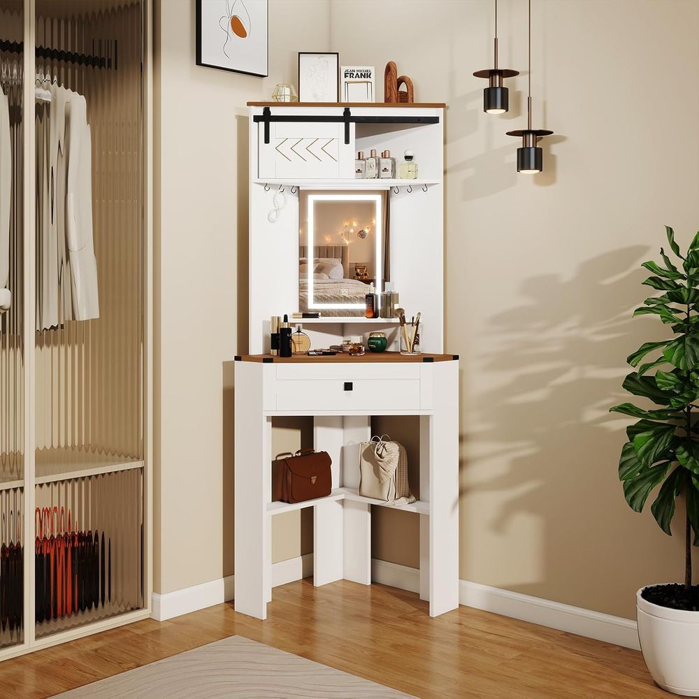 Small Vanity Desk Set with Lig - Desk Setup Small Space ulasan dan harga