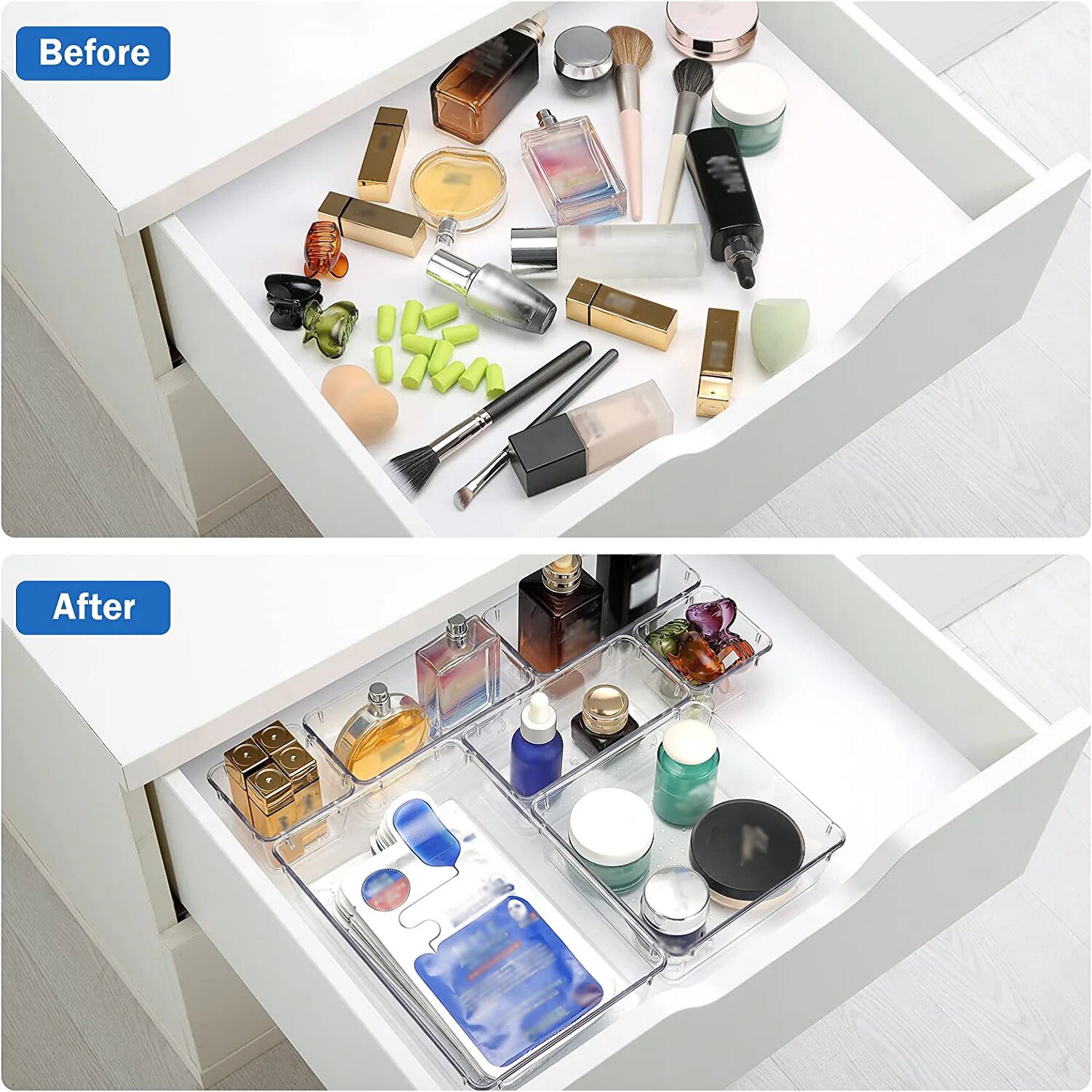 7/16Pcs Clear Plastic Drawer O - Desk Setup Kit ulasan dan harga