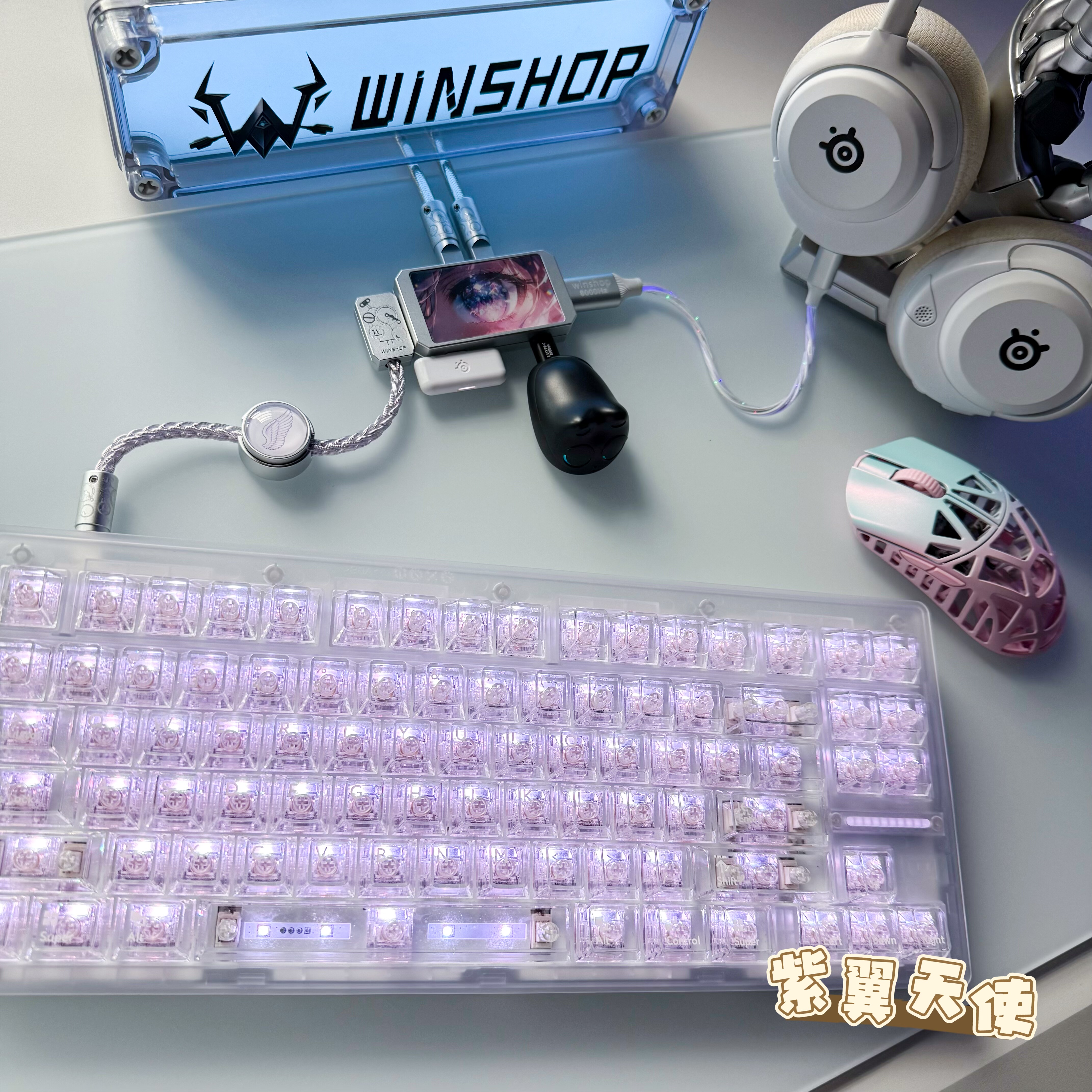WINSHOP Esports USB HUB 2-in-1 - Desk Setup Keyboard ulasan dan harga
