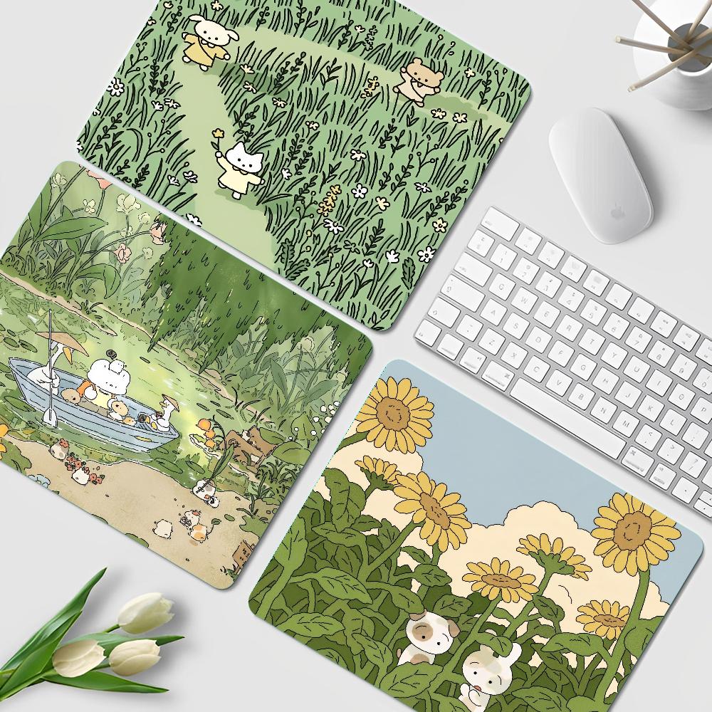 Green Plant Desk Mat Cute Kawa - Korean Desk Setup ulasan dan harga