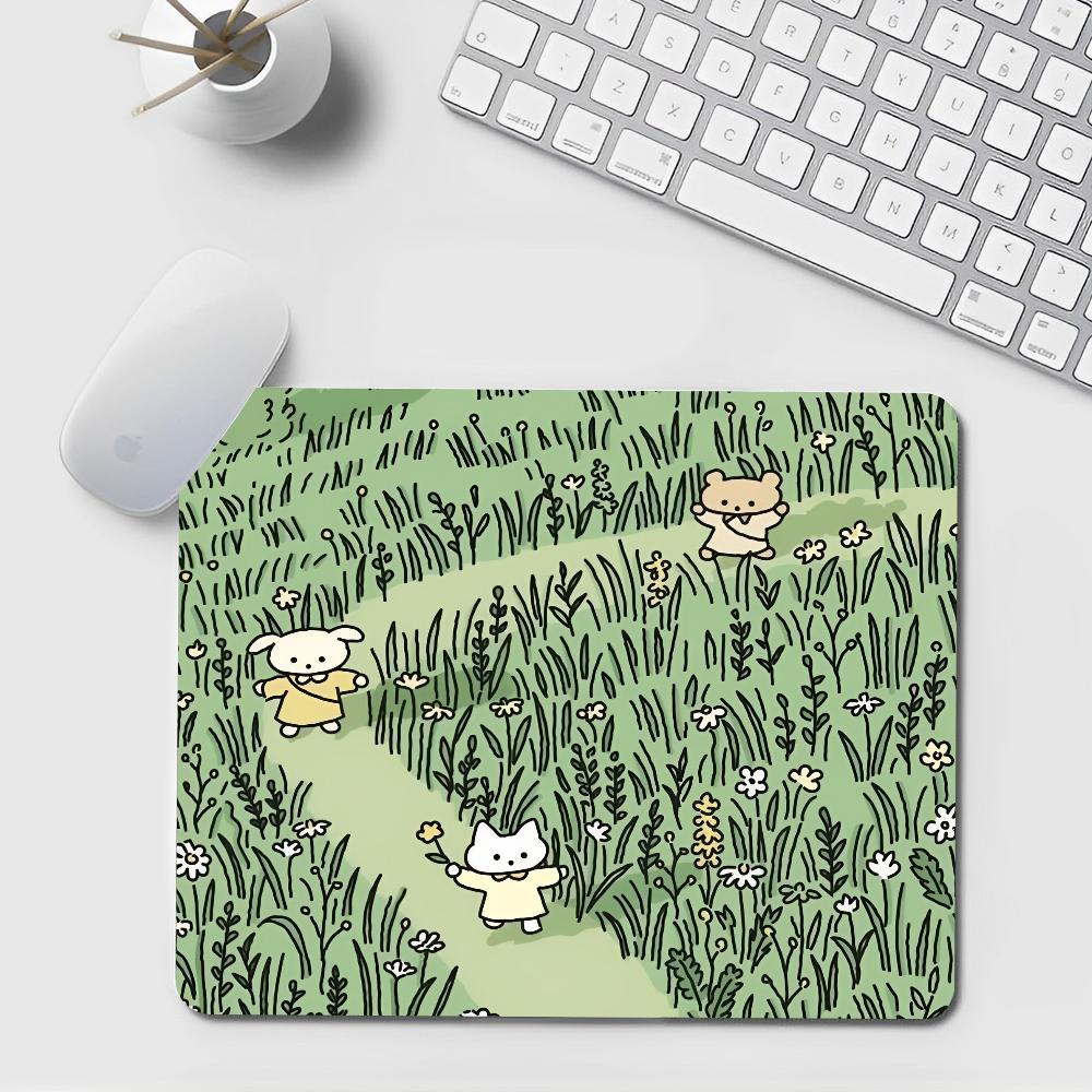 Green Plant Desk Mat Cute Kawa - Korean Desk Setup ulasan dan harga