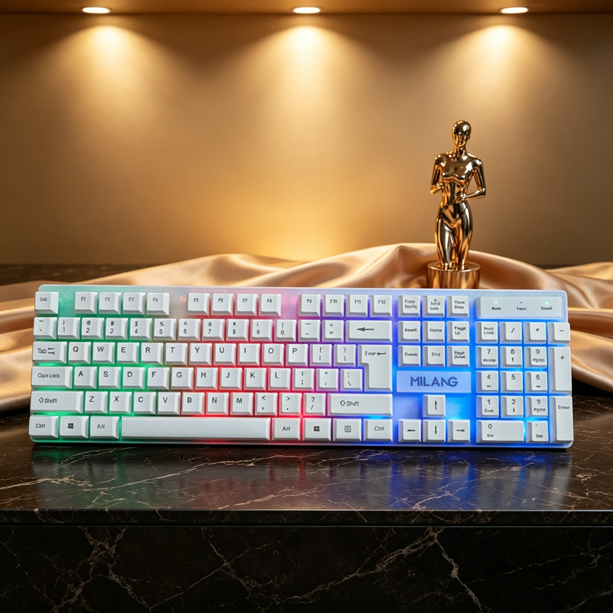 Wired RGB Backlit Keyboard Mou - Desk Setup Productivity ulasan dan harga