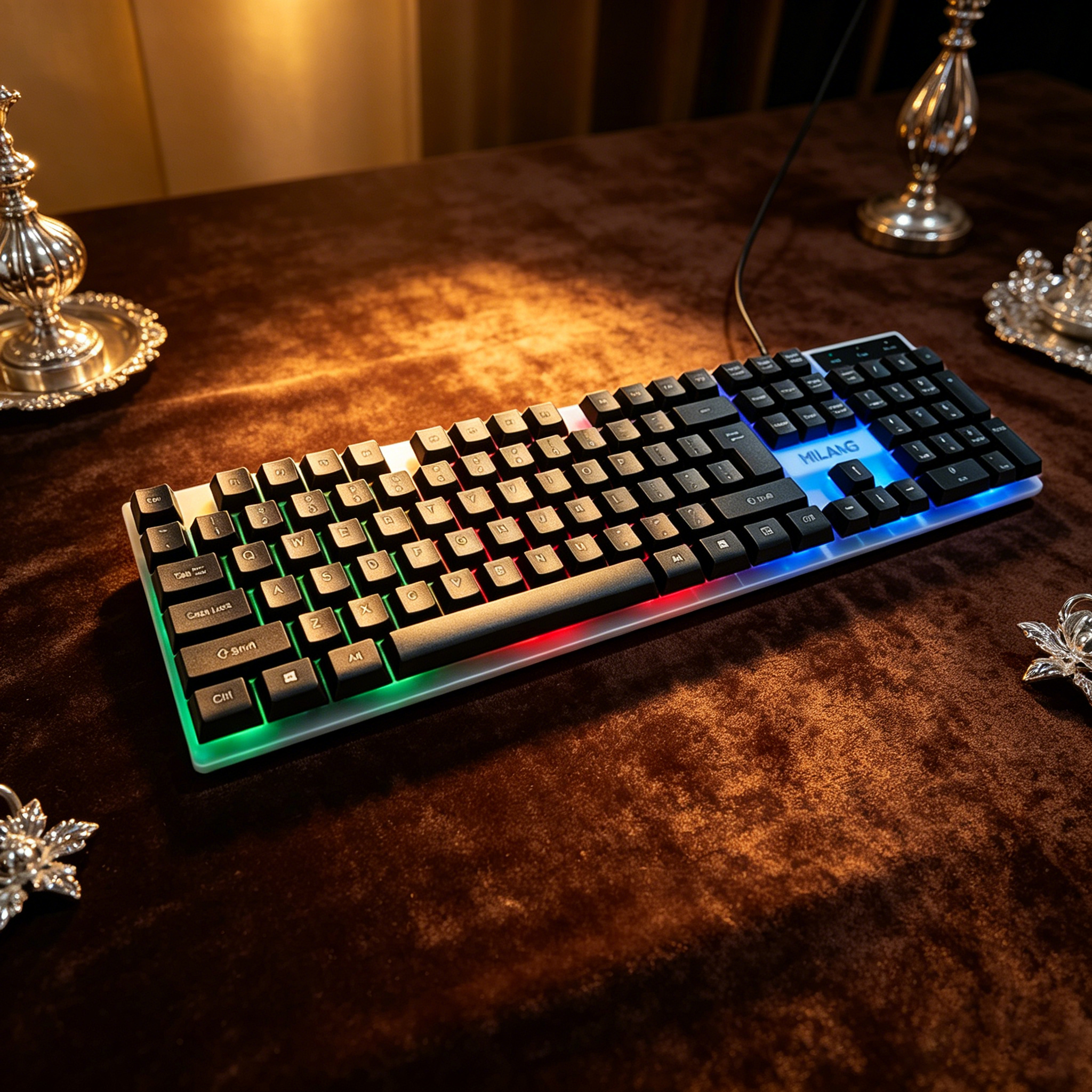 Wired RGB Backlit Keyboard Mou - Desk Setup Productivity ulasan dan harga