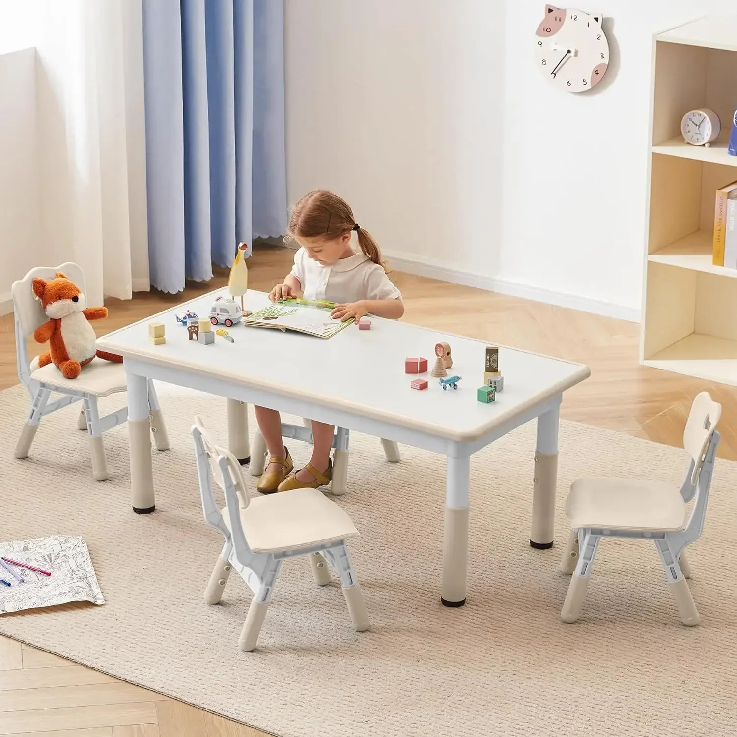 Kids Study Table and Chairs Se - Desk Setup Kit ulasan dan harga
