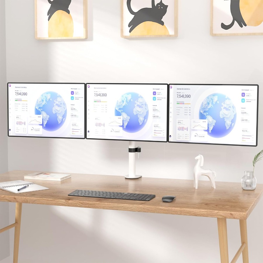 Triple Monitor Mount for Desk  - Desk Setup Triple Monitor ulasan dan harga