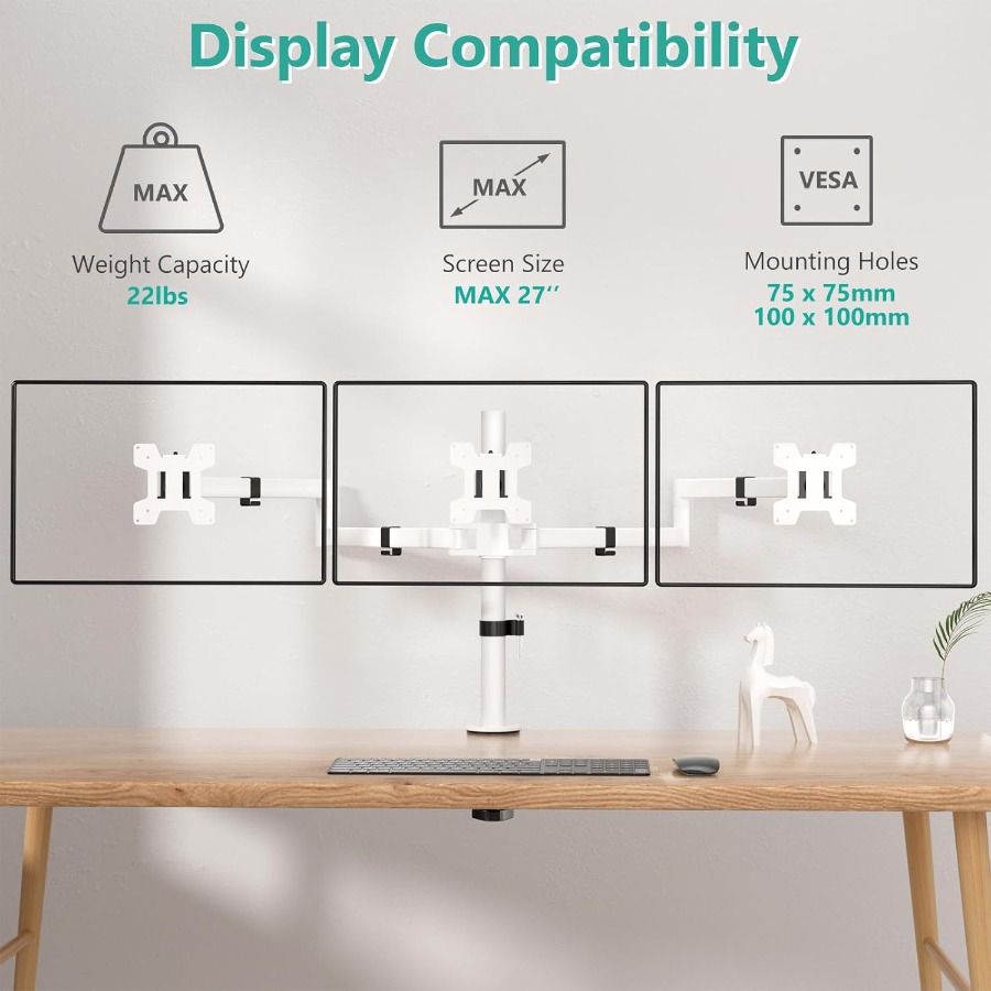 Triple Monitor Mount for Desk  - Desk Setup Triple Monitor ulasan dan harga