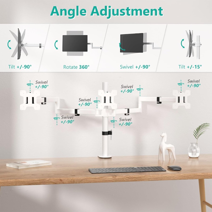 Triple Monitor Mount for Desk  - Desk Setup Triple Monitor ulasan dan harga