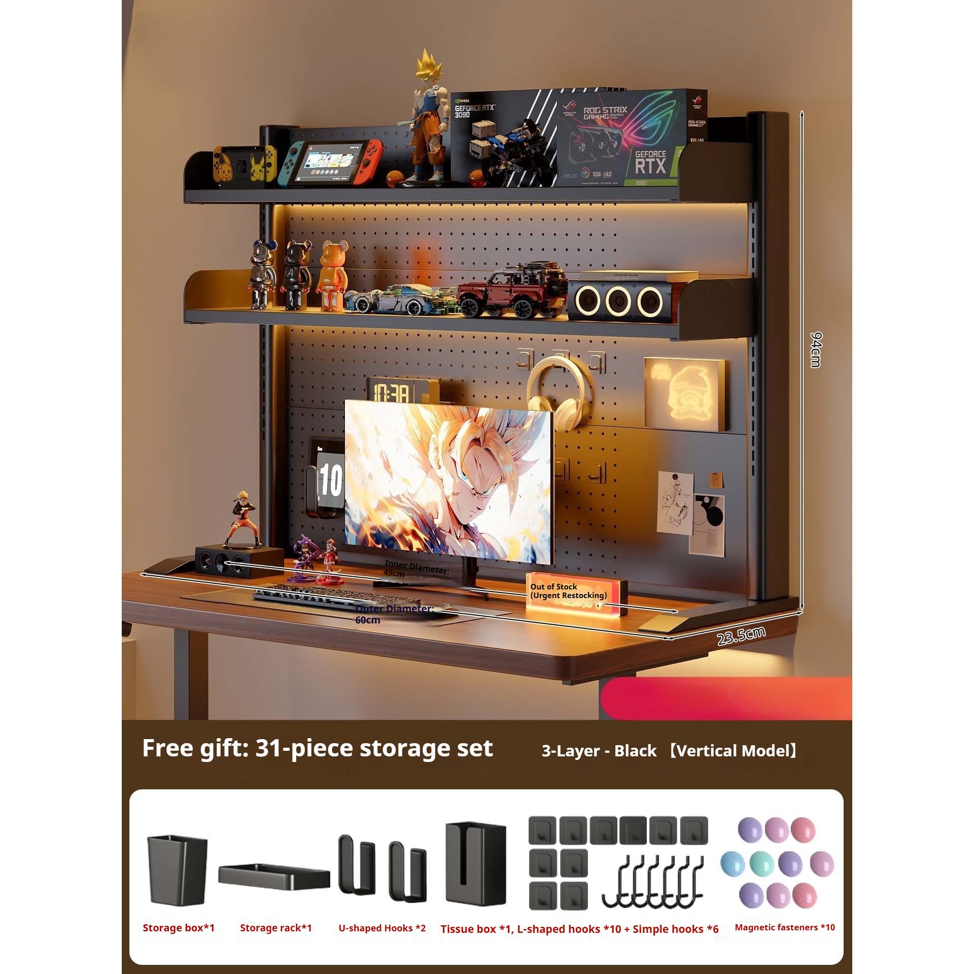 Clamp on Desk Shelf with Pegbo - Desk Setup Productivity ulasan dan harga