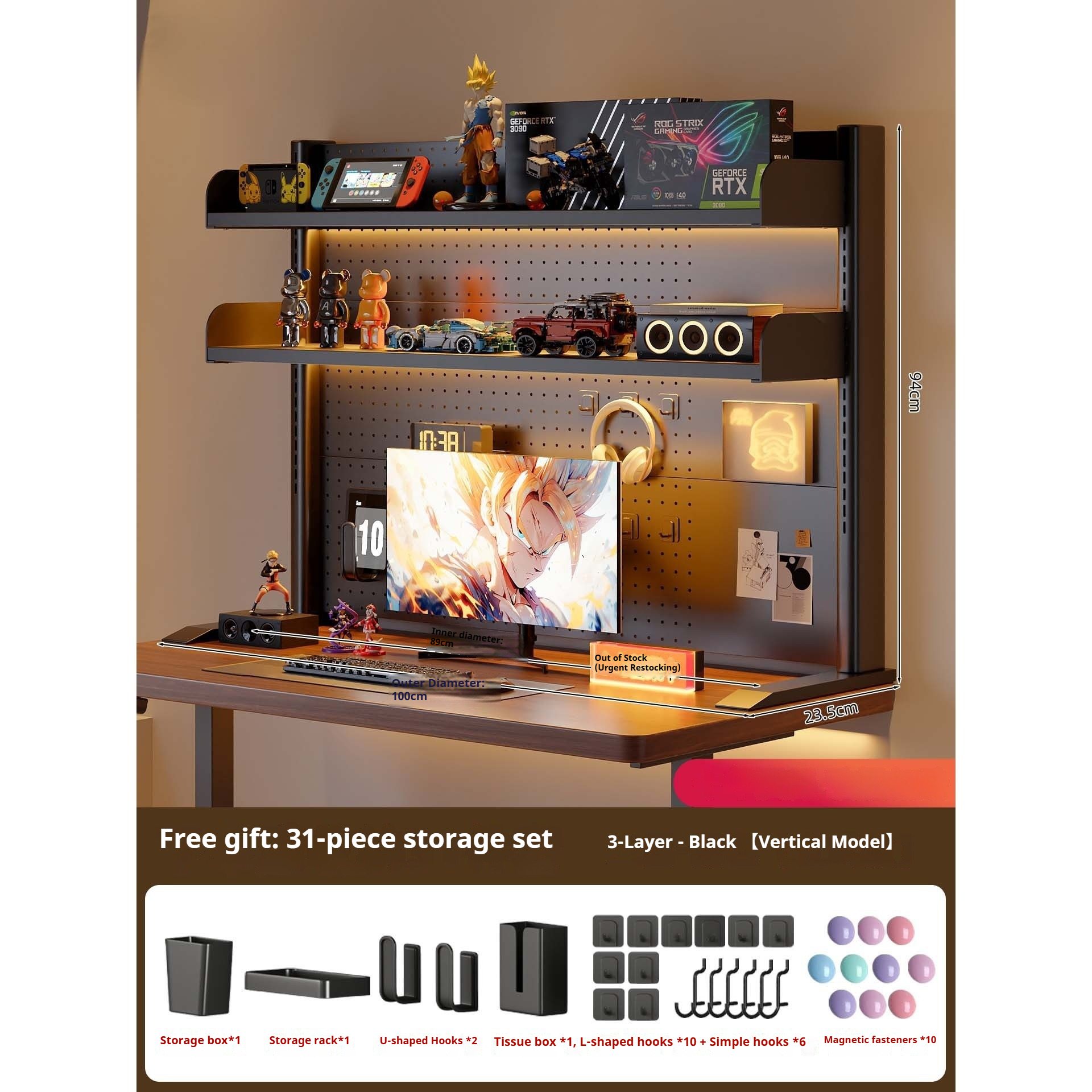 Clamp on Desk Shelf with Pegbo - Desk Setup Productivity ulasan dan harga