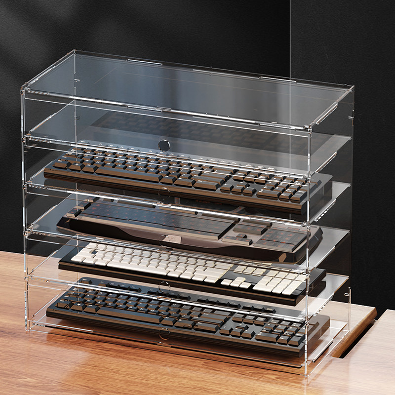 Premium Clear Acrylic Dustproo - Desk Setup Gaming ulasan dan harga