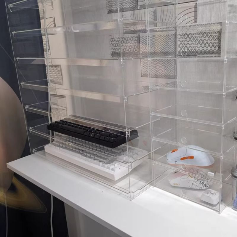 Premium Clear Acrylic Dustproo - Desk Setup Gaming ulasan dan harga