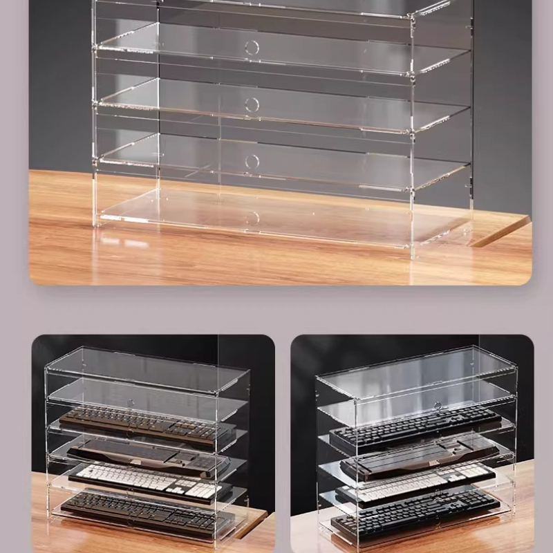 Premium Clear Acrylic Dustproo - Desk Setup Gaming ulasan dan harga