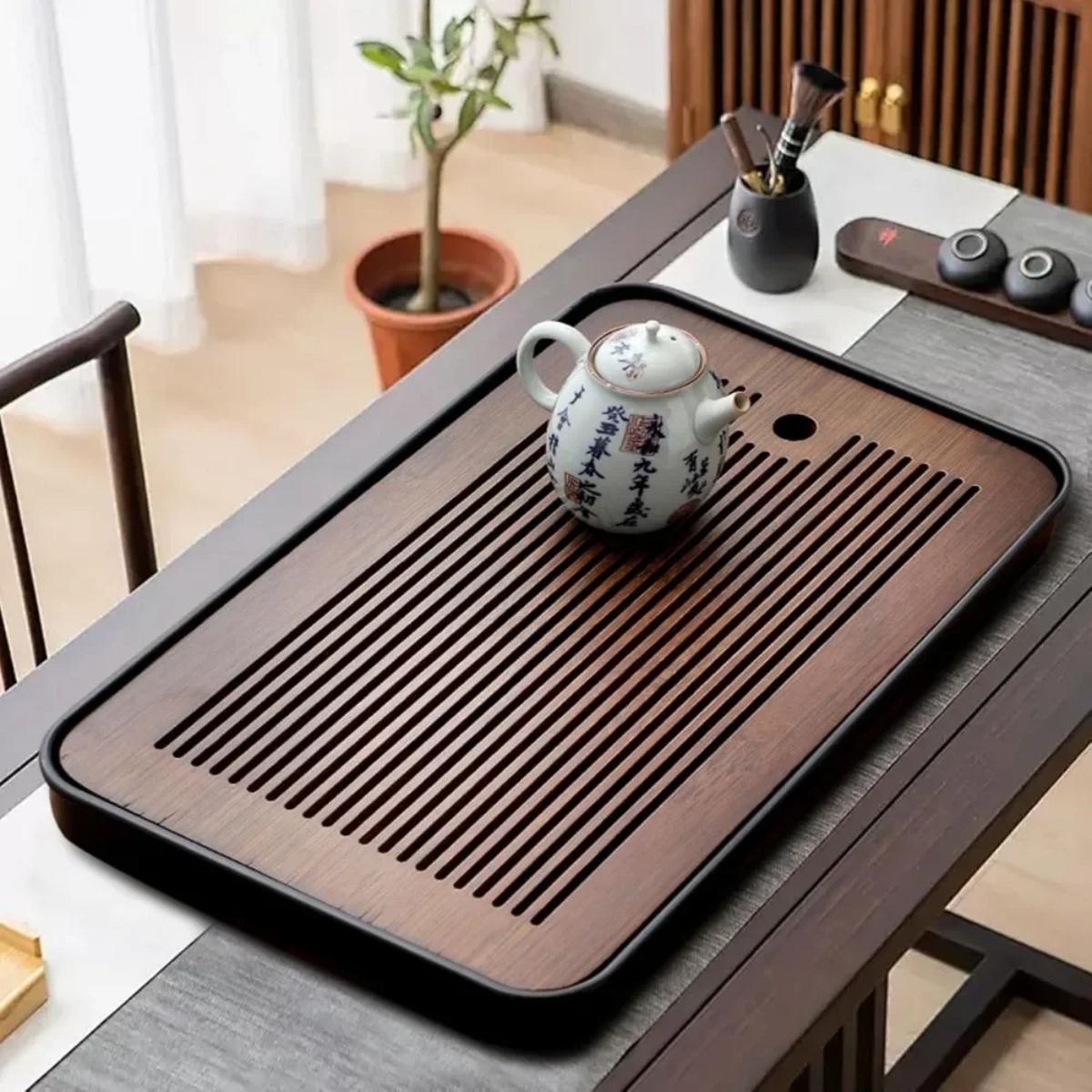 Portable Detachable Bamboo Tea - Desk Setup Clean ulasan dan harga
