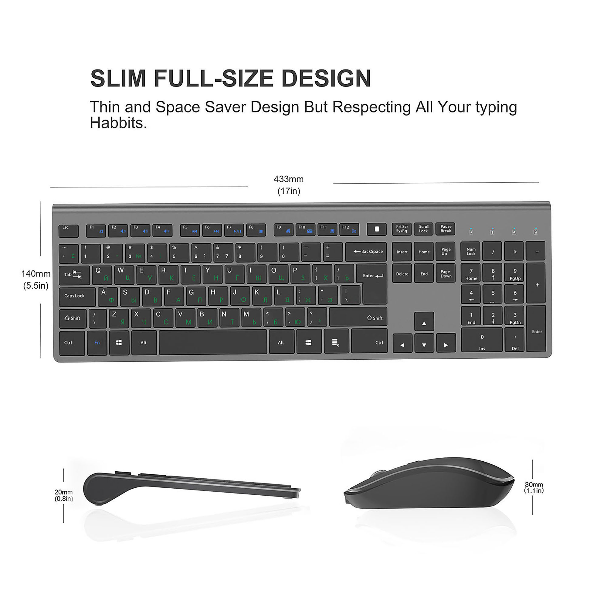 2.4G Rechargeable Wireless Key - Desk Setup Keyboard ulasan dan harga