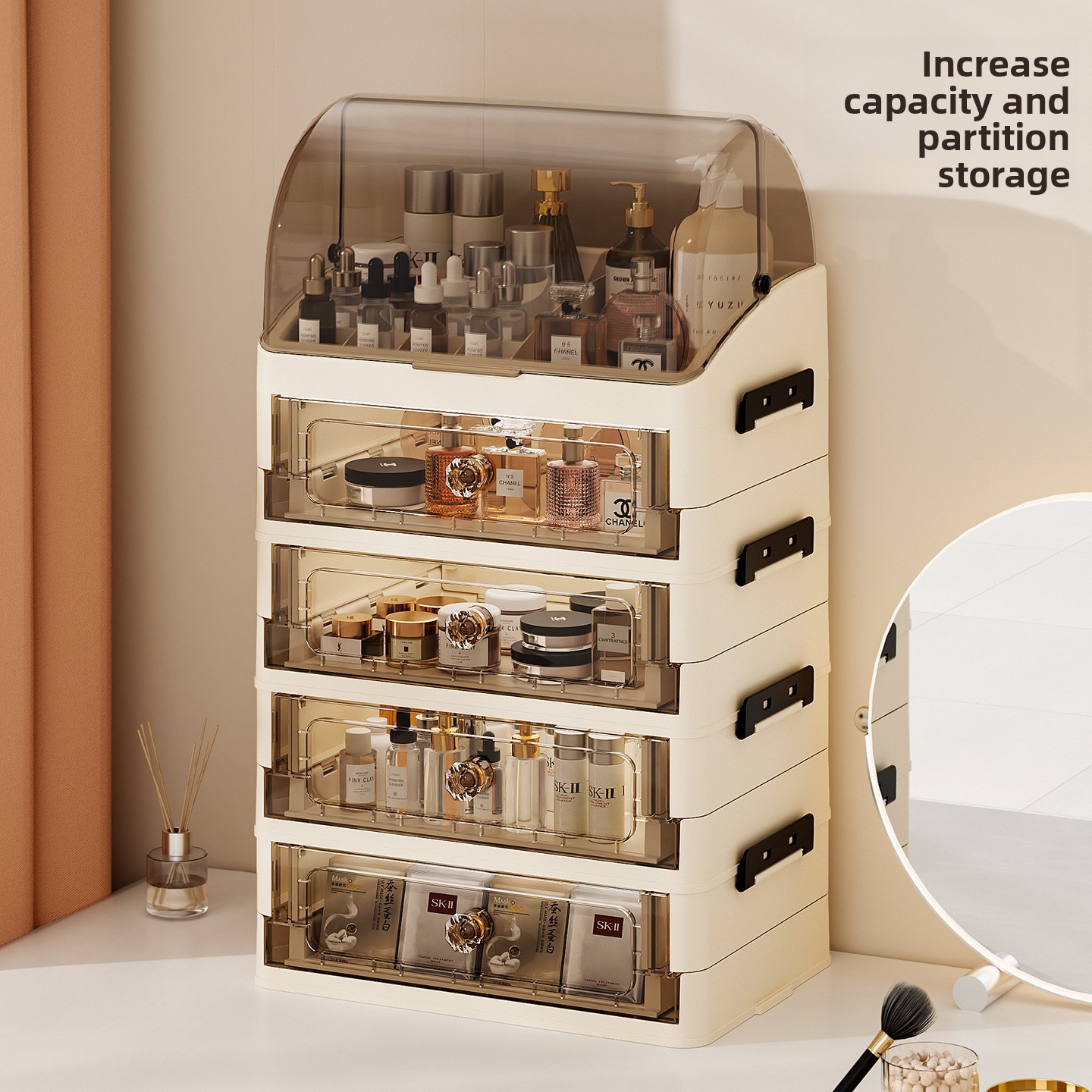 Luxury covered cosmetics stora - Desk Setup Productivity ulasan dan harga