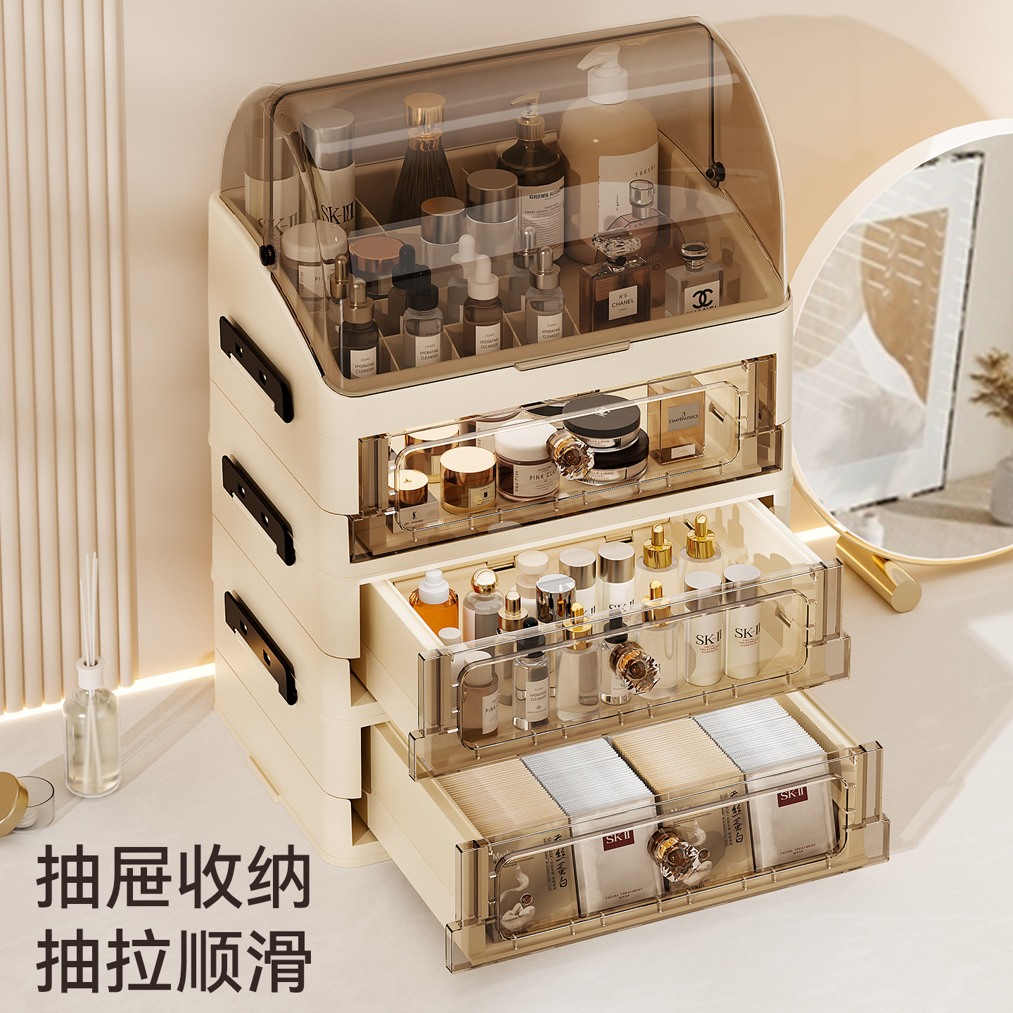 Luxury covered cosmetics stora - Desk Setup Productivity ulasan dan harga