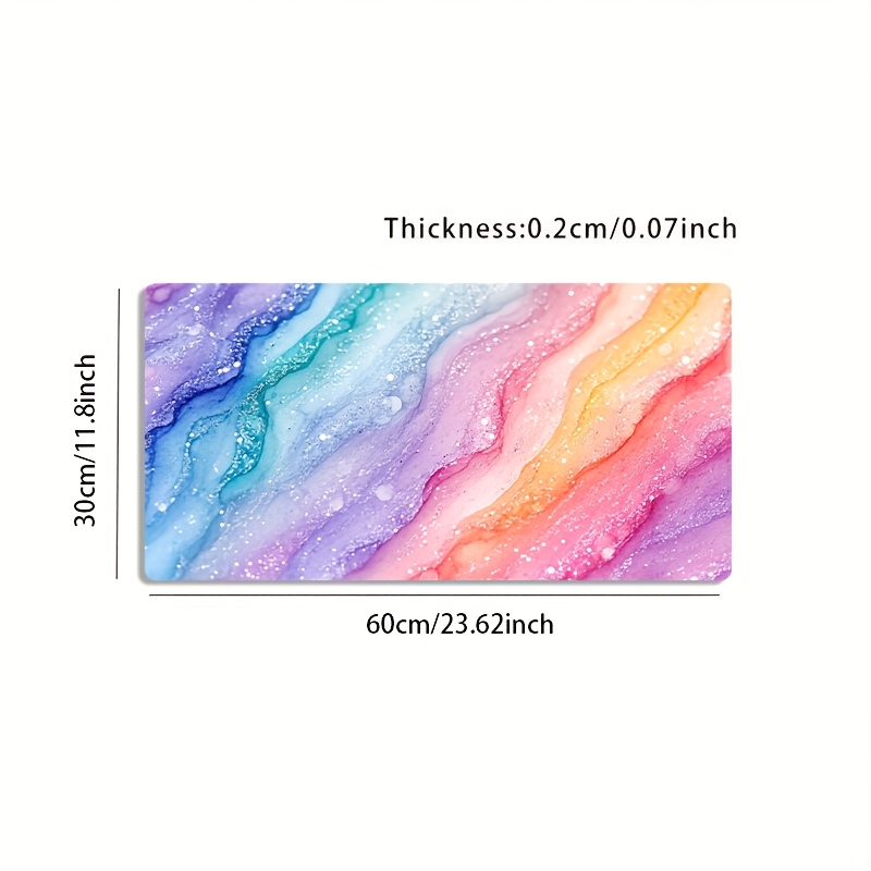 Vibrant Rainbow Glitter Marble - Desk Setup Productivity ulasan dan harga