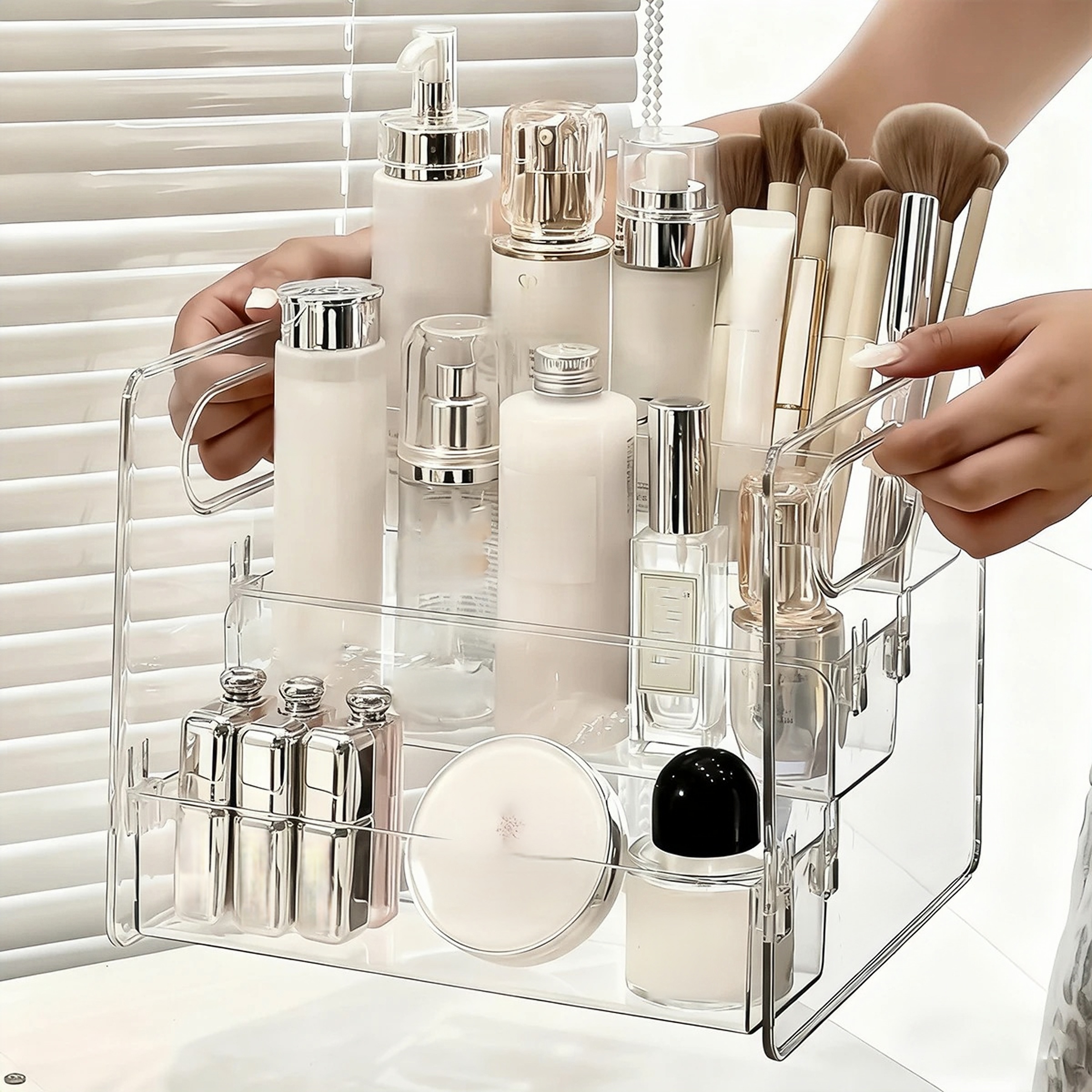 Cosmetics Desktop Storage Box, - Desk Setup Productivity ulasan dan harga
