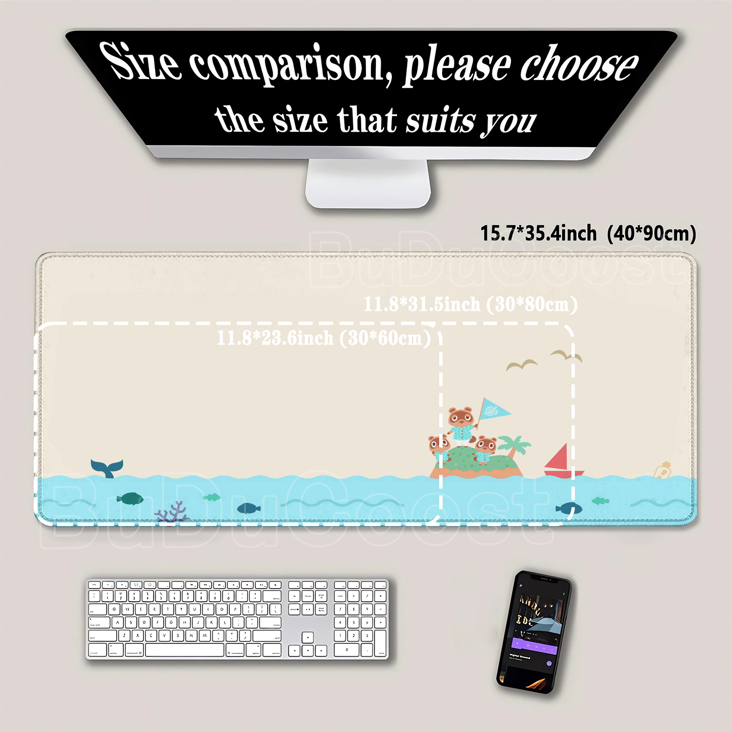 Large Kawaii Mouse Pad Non-Sli - Korean Desk Setup ulasan dan harga