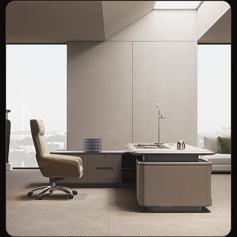 Manicure White L Shaped Wooden - Desk Setup Gaming ulasan dan harga