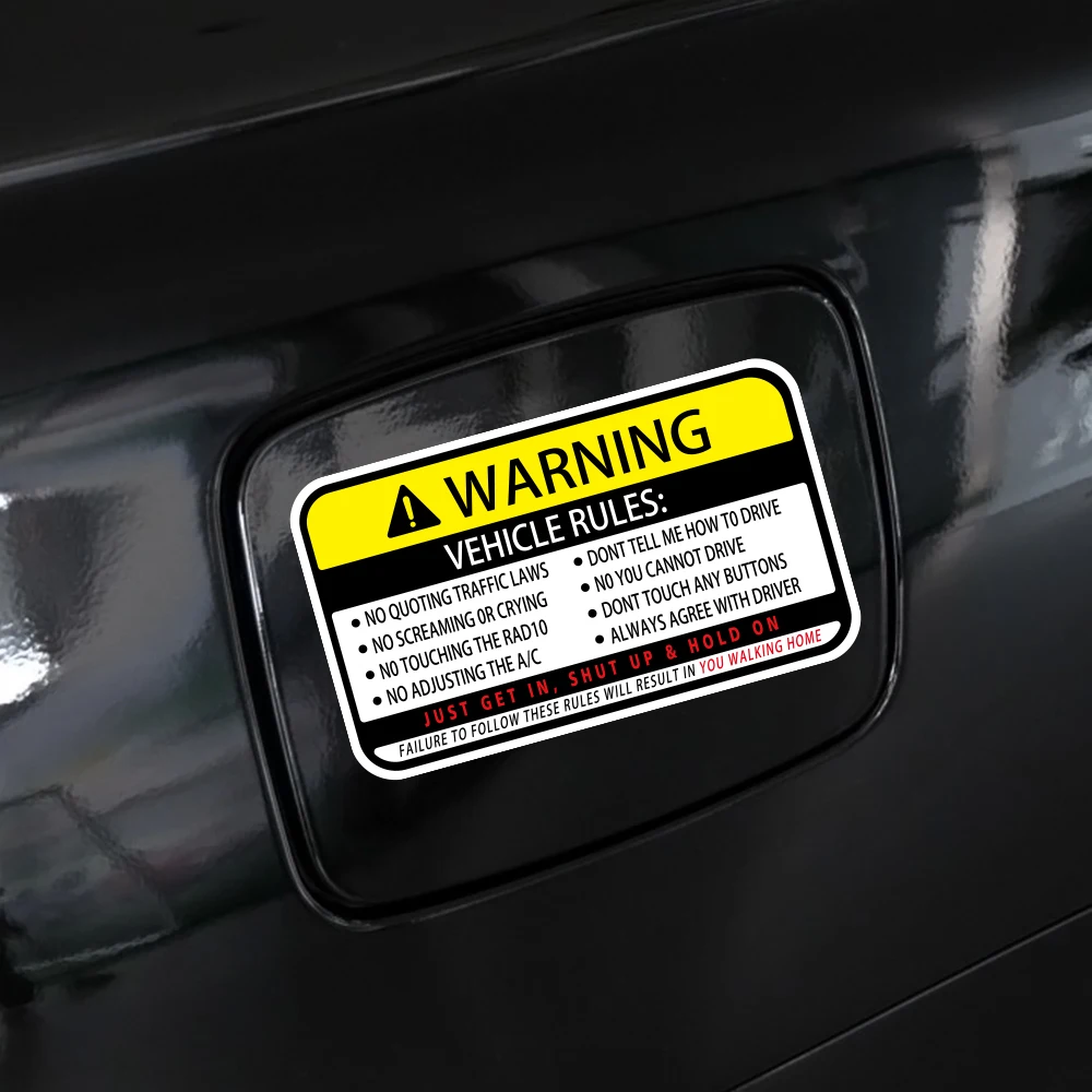 13x7.7cm Warning Words Car Sti - Desk Setup Ideas ulasan dan harga