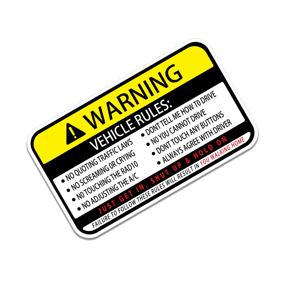 13x7.7cm Warning Words Car Sti - Desk Setup Ideas ulasan dan harga