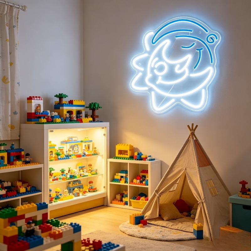 Cute Shark LED Neon Sign USB R - Desk Room Setup ulasan dan harga