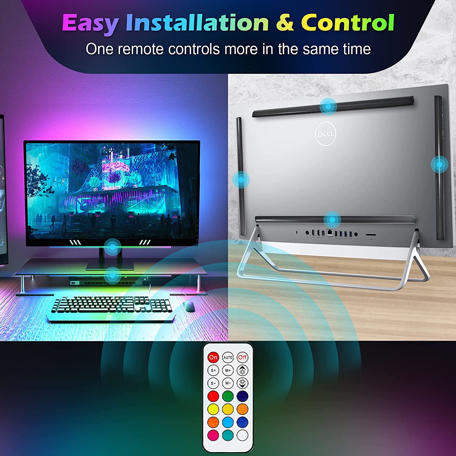 Under Monitor Light Bar RGB Dr - Desk Setup Gaming ulasan dan harga