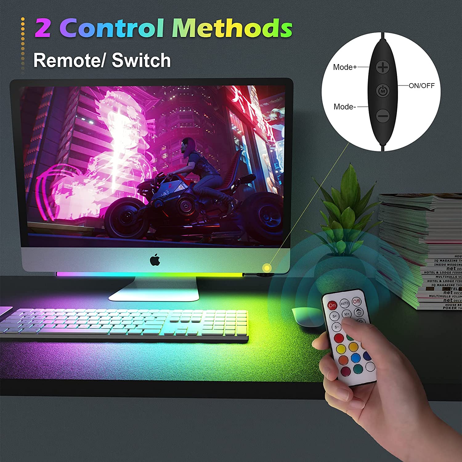 Under Monitor Light Bar RGB Dr - Desk Setup Gaming ulasan dan harga